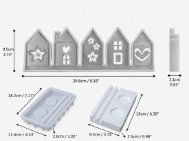 Molde silicona portavela doble con casitas